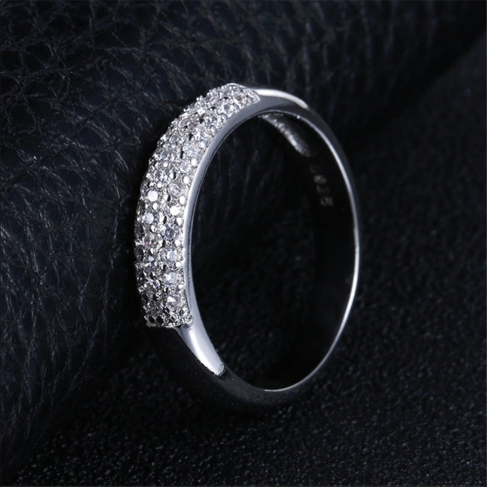 luxury full aaa zircon rings for women 925 - Picture 1 of 8